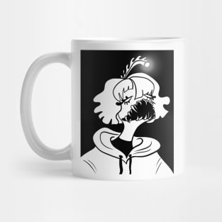 Sea Creature Girl (black and white) Mug